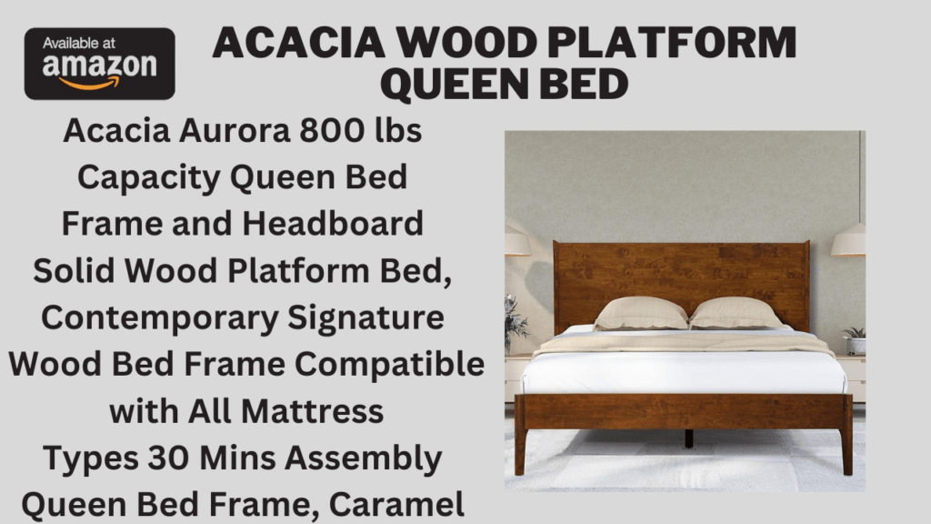 Acacia Wood Platform Queen Bed