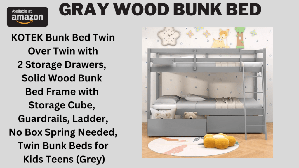 Gray Wood Bunk Bed