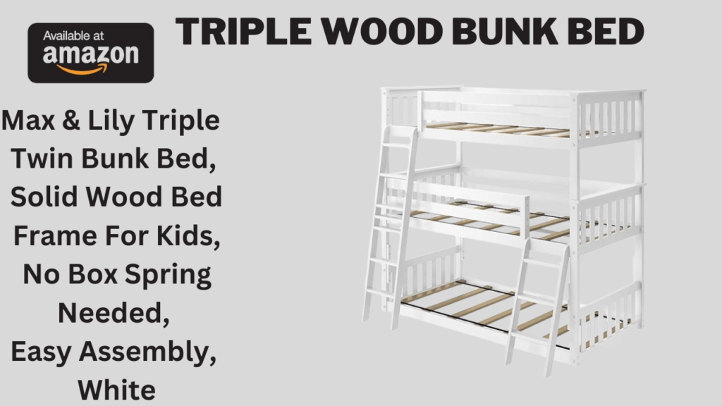 Triple Wood Bunk Bed